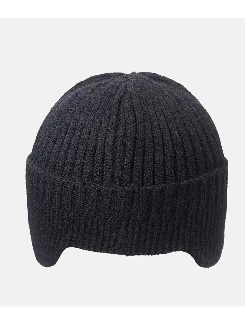New Winter Men'S Hat â Outdoor Ear Protection Warm Knitted Cap with Windproof Visor, Thick Bicycle Scarf Cap for Men